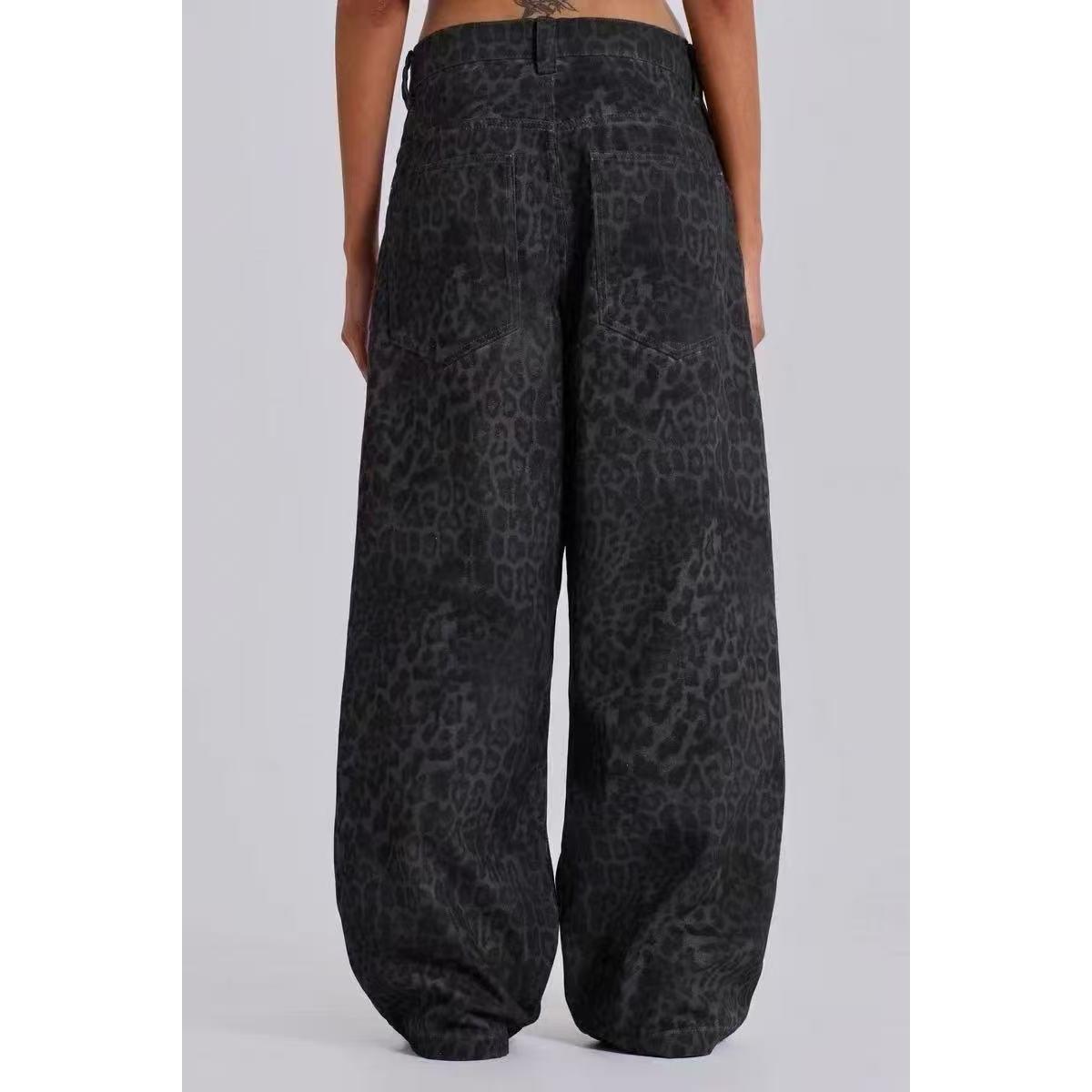 FlowStreet American Washed Leopard Print Wide