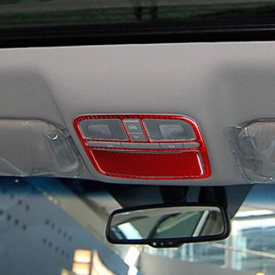 2Pcs Red Carbon Fiber Interior Overhead Console Cover Trim For Hyundai Azera