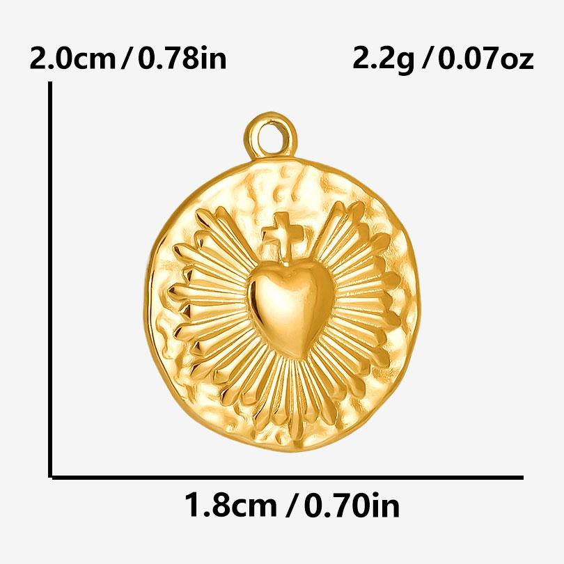 6pcs Real Gold Plated Sun Moon Star Charm Cross Stainless Steel Charms For Jewelry Making Supplies Flower Heart Handmade Pendant