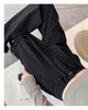 Women's Gray High-Waisted Wide-Leg Sweatpants, Slimming Loose Fit, Floor-Length, Thin Summer Style, Straight-Leg.