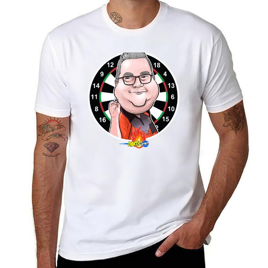 Caricatura Stephen Bunting By Darts Attack Tshirt Nonshrink Basic Cotton Tshirt