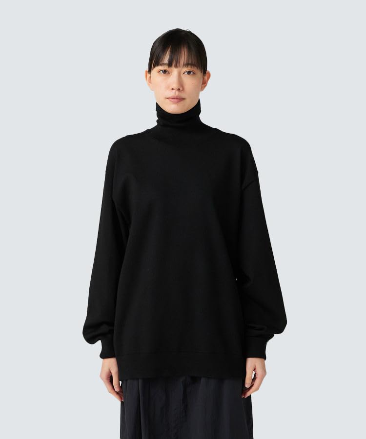 Snow Peak Washable Wool Turtleneck Knit Knit and Sew Long Sleeve for Men and Size S KN-25AU002 Sweater/Cut T-Shirt Women, Black,