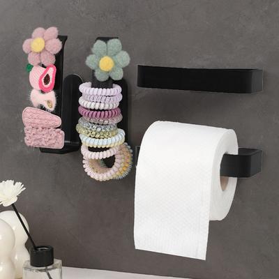 Portarotolo da Bagno a Parete Portarotolo di Carta Igienica in Plastica Senza Foratura Portarotolo per Rotolo di Carta Igienica per Bagno Cucina Lavanderia