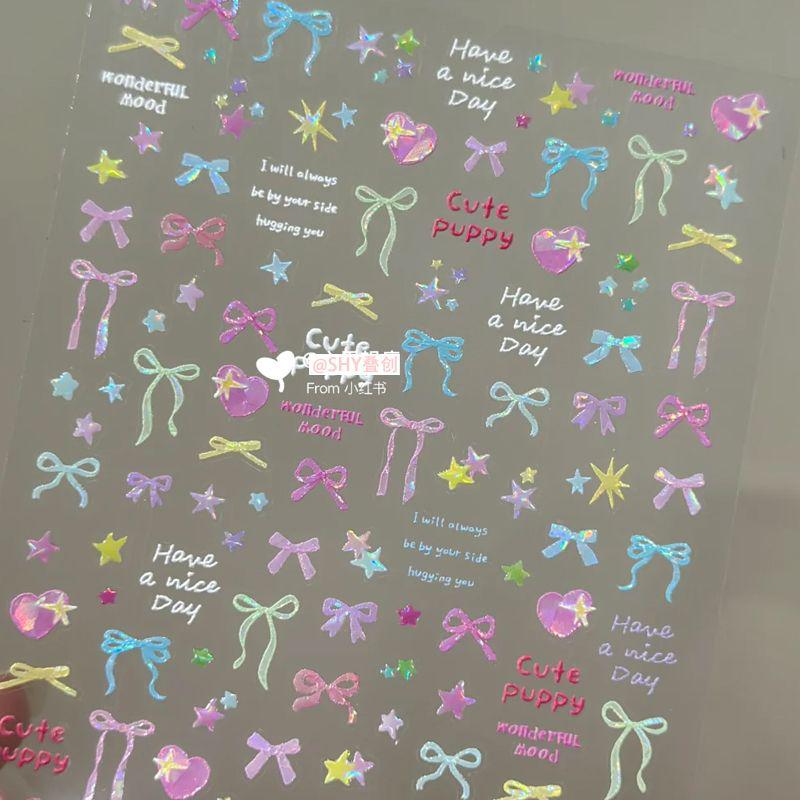 Butterfly Bow Stickers & Cute Rabbit 3D DIY Nail Art Set