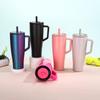 40oz Insulated Stainless Steel Car Cup with Straw & Handle