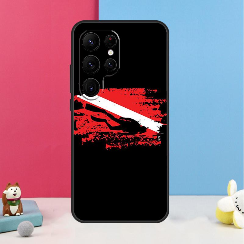 Diver Down Diving Flag Case For Samsung Galaxy S26 S23 Ultra S20 S21 S22 S24 S25 Plus S10 S25 FE Back Cover Shell