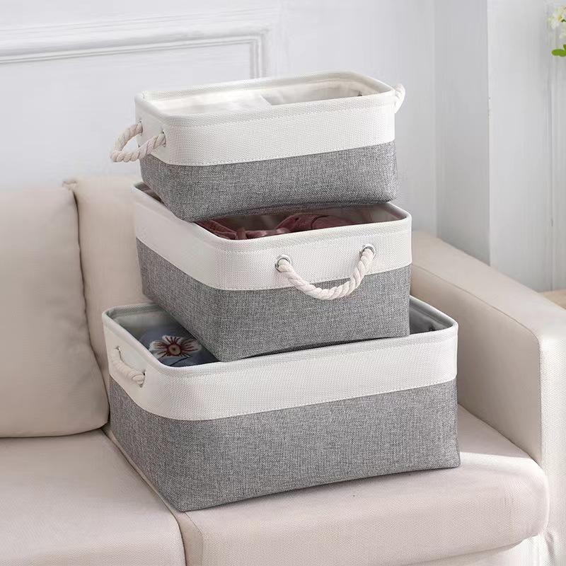 Foldable Fabric Storage Bin - Breathable 3-Size Organizer for Laundry Toys Clothes Space-Saving Home Basket S 2690₽