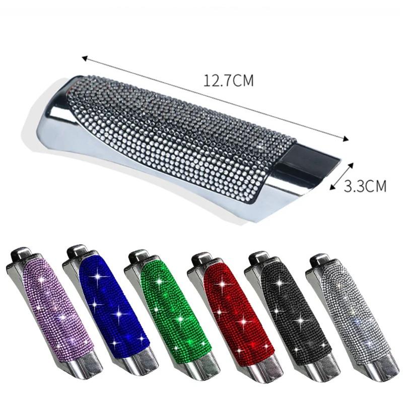 3PCS Rhinestone Car Handbrake Cover Leather Auto Anti-slip Protector Decoration Universal Diamond Car Accessories Interior