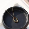 Retro Water Wave Oval Necklace - Women's Stainless Steel Clavicle Chain