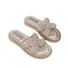 Beautiful French rhinestone cool slippers female 2025 new spring and summer outer wear fashionable versatile fairy style thick bottom one-word drag