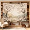 2D Flat, 1pc 2D Flat Tapestry Blossoms Bloom Abundantly in a Valley, with Gentle Spring Breeze Scattering Petals Along the Path, 2D Flat