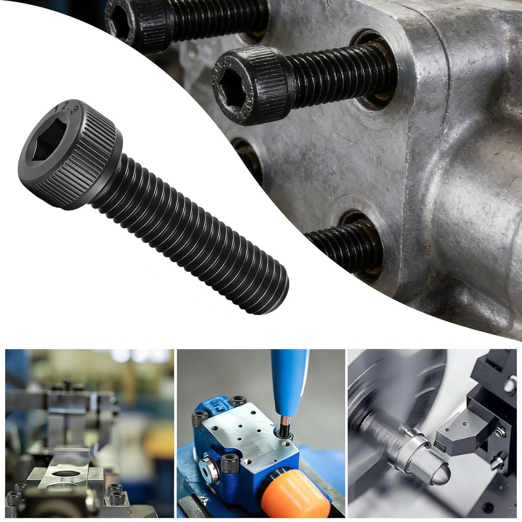 180-300pcs Black Hex Socket Screws 12.9 Grade High Tensile Alloy Steel M2 M3 Metric Bolts for Industrial Maintenance
