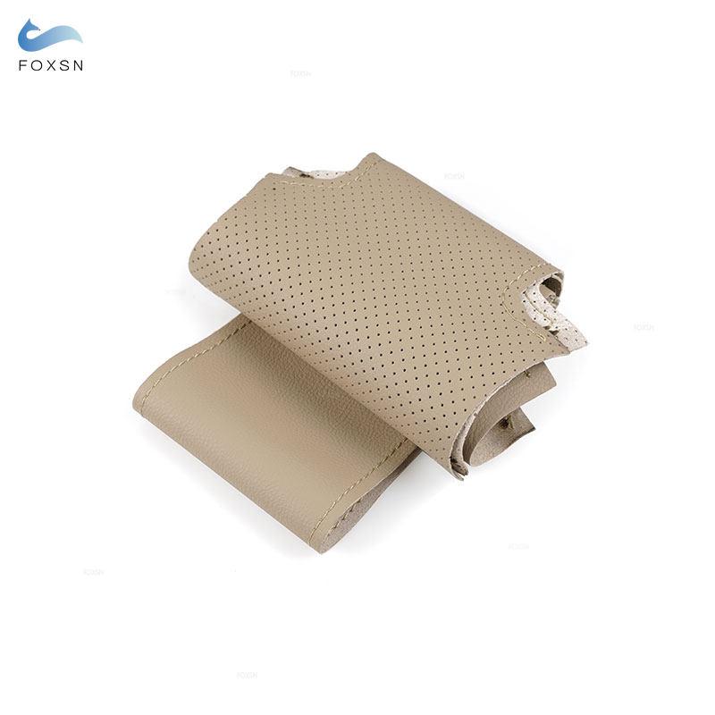 

For Fiat 500 2007-2015 500e 2014-2018 500C 2014-2017 Braids on Steering Wheel Hand Stitched Perforated Microfiber Leather Cover бежевий