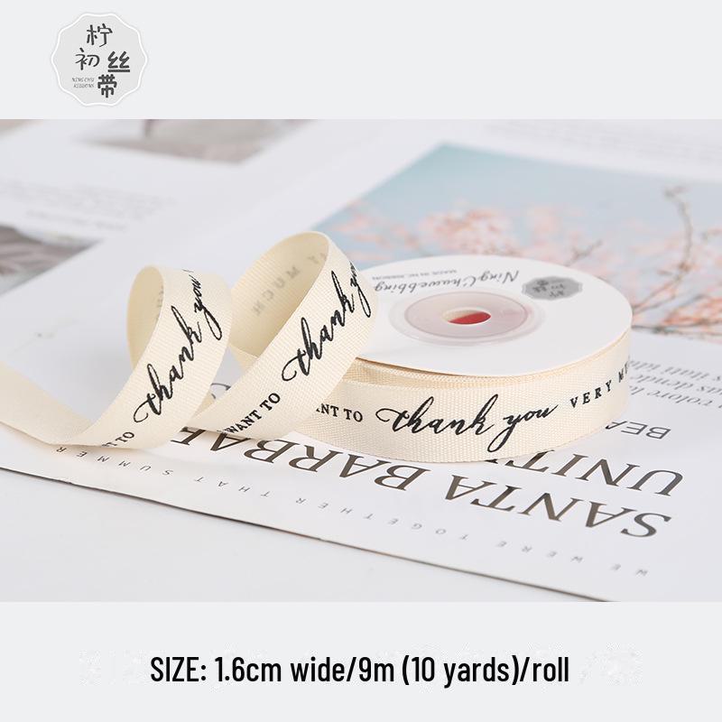 Gold-Stamped Cotton Ribbon for DIY Bows and Holiday Packaging