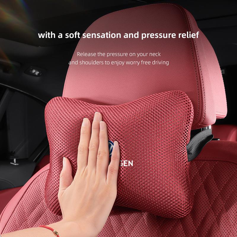 Car Seat Headrest Memory Cotton Core Neck Support Soft Pillow For VW Golf Polo Tiguan Touran Jetta Passat CC T5 GTI Caddy Arteon zf3