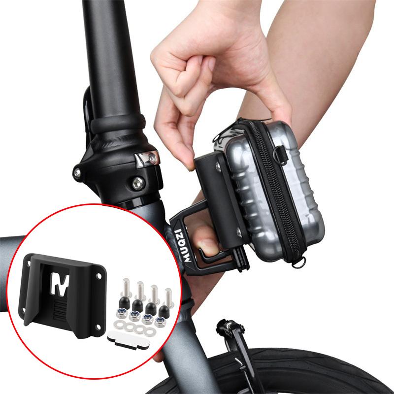 Front Bicycle Carrier Mount Adapter Bag Block Bracket Kit with Screws Firm Fixation Easy Installation for Bikers