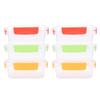 6 Pcs Food Storage Container Set 750ML Stackable Reusable PP Food Storage Box with Sealing Lid for Microwave Fridge