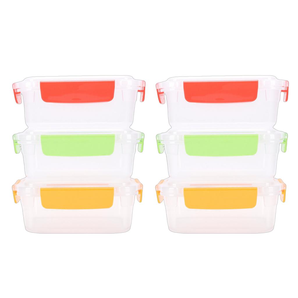 6 Pcs Food Storage Container Set 750ML Stackable Reusable PP Food Storage Box with Sealing Lid for Microwave Fridge