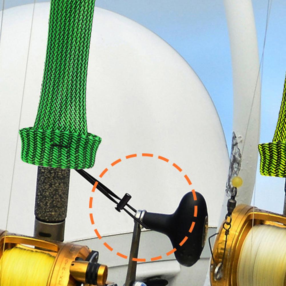 6Pcs Fishing Pole Protective Socks with Elastic Rope Fishing Spinning Rod Socks Mesh Rod Sleeve Cover Fishing Tool Accessories