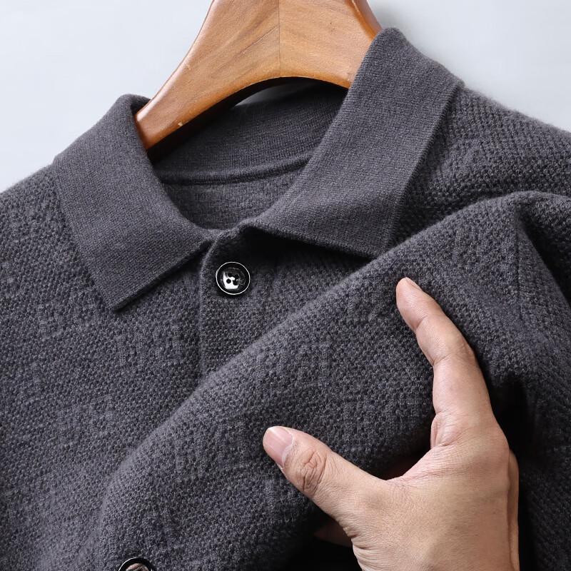 Hengyuanxiang Men's Lapel Wool Blend Knitted Cardigan