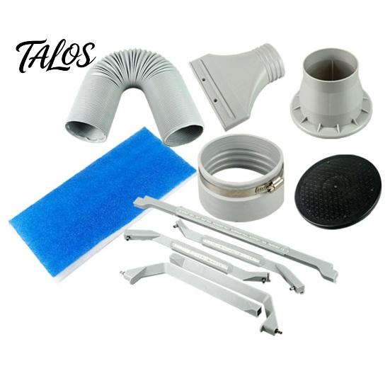 Easy Install Exhaust Adapter Air Conditioning Hose Adapter, AC Window Seal Flat Vent Kit for Casement Skylight Windows, 100mm Connector Portable
