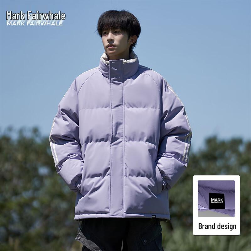 Mark Fairwhale Unisex Side Stripe Stand Collar Puffer Jacket