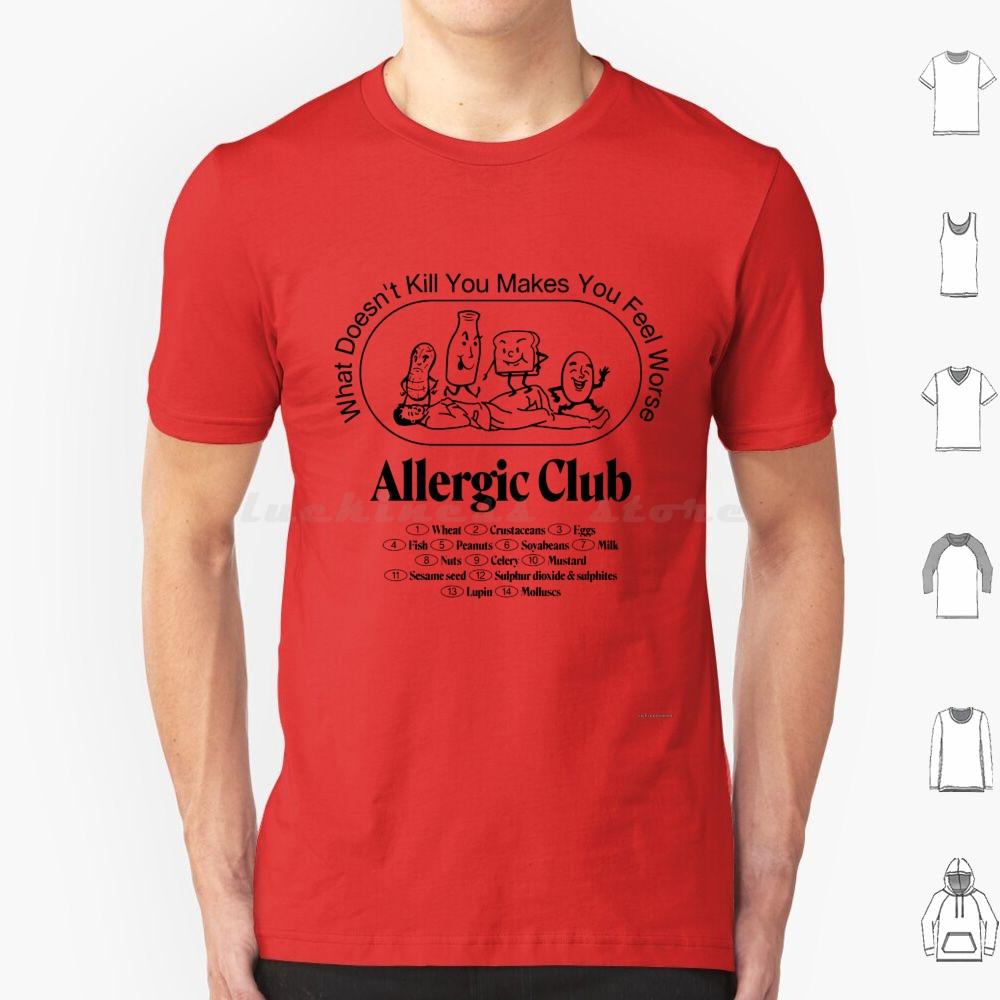 Allergie Club T-Shirt Baumwolle Herren Damen DIY Druck Allergisch Allergien Lustig Soziale Distanzierung Allergiebewusstsein Asthma 19 Nicht