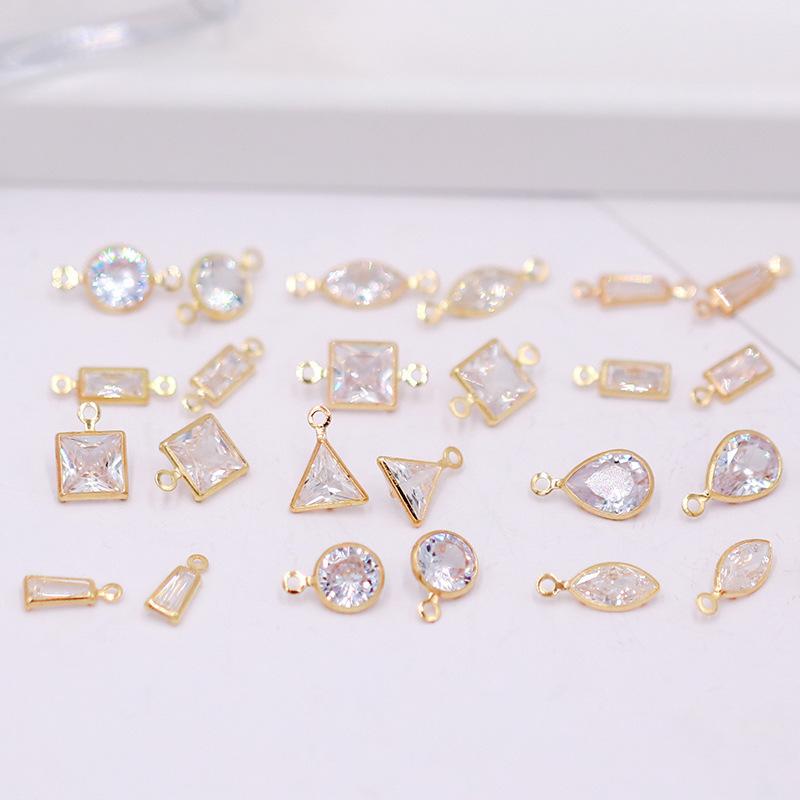 Hot-selling High-quality Small Brass + Zircon Trendy Pendant DIY Handmade Necklace Bracelet Accessories