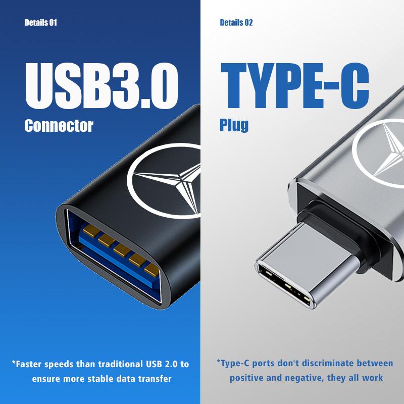 AABGR1 For Benz Car Type-C To USB Interface Mini Converter Charging Adapter Auto Accessories CITAN VITO SPRINTER CLS SLK Sport ML C200