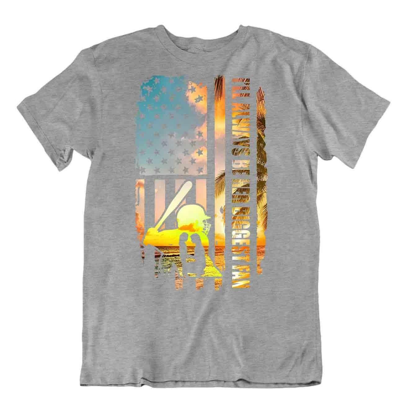 Softball Sport TShirt Tee Shirt Gift Cool Present Cute Funny Color Play USA Flag M