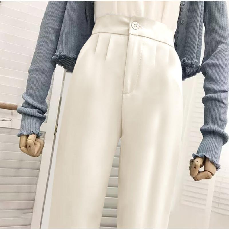 Draped Wide-leg Pants for Women's New Spring and Autumn Thin High-waist Black Suit Pants Loose Straight-leg Casual Pants