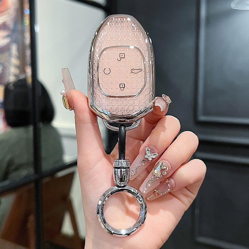 GAC Trumpchi E8 2024 Key Case: E8pro/MAX Honor Edition Crystal Shell Car Key Bag with Buckle