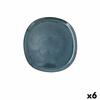 Assiette Plate - Bidasoa Ikonic - Céramique - Bleu - Pack De 6 Unités