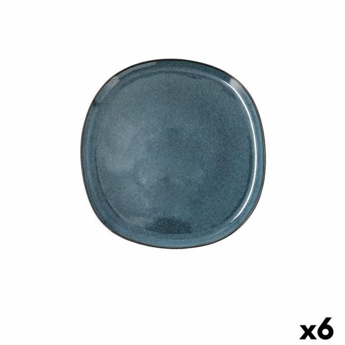 Assiette Plate - Bidasoa Ikonic - Céramique - Bleu - Pack De 6 Unités
