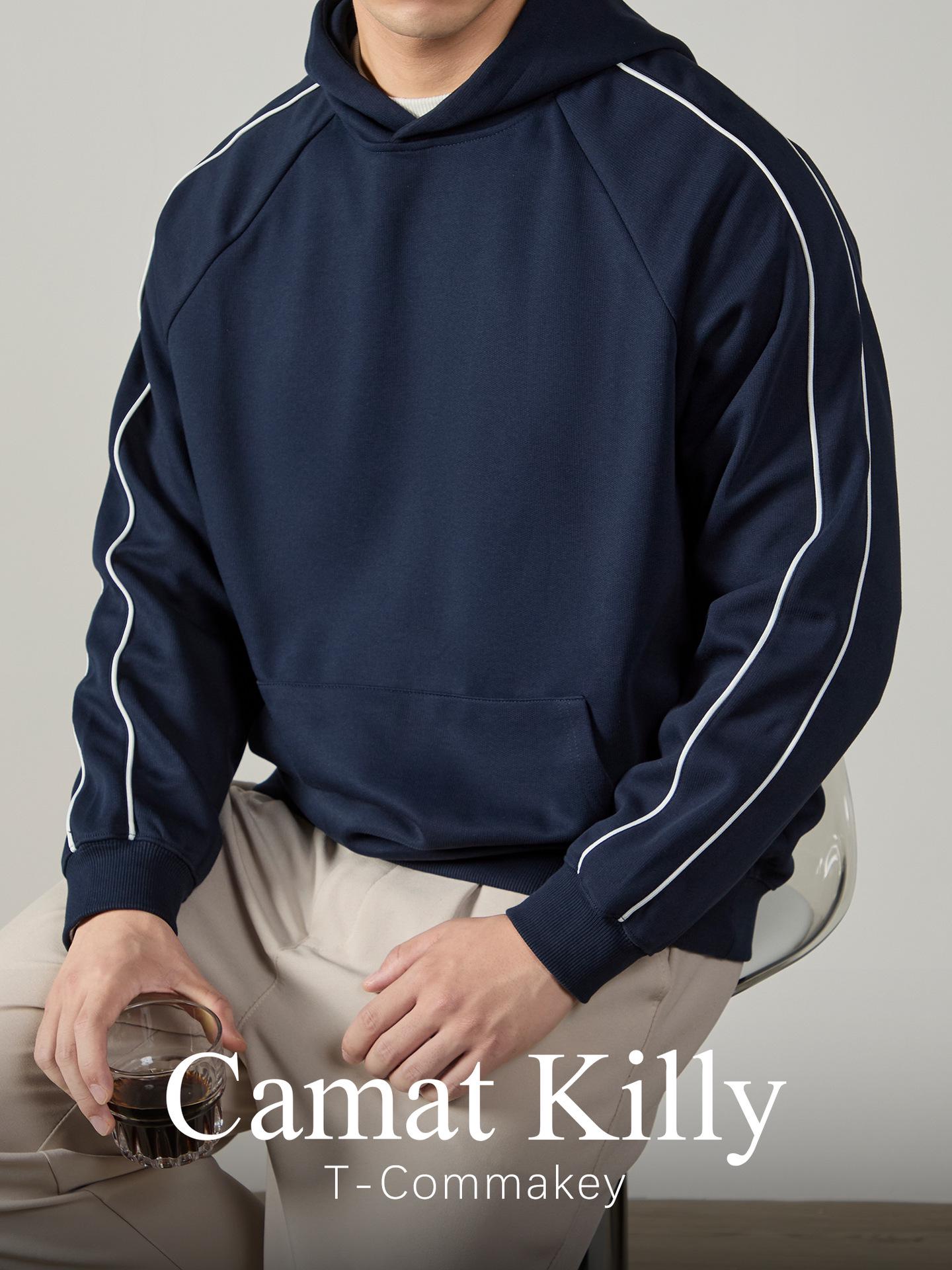 

CamatKilly Men’s Sporty Color Block Raglan Sleeve Hoodie for Autumn/Winter Large