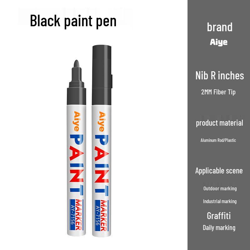 Stylo Peinture Imperméable à Séchage Rapide 2 mm pour Retouches sur Pneus - Résistant à la Décoloration Noir et Blanc