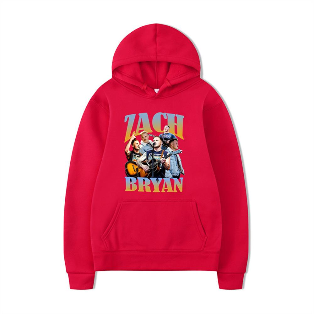 Zach Bryan Hoodie – Unisex Black Fleece Lined Sweatshirt, Text & Vintage Guitar Collage Print, Country Music Fan Streetwear Pullover