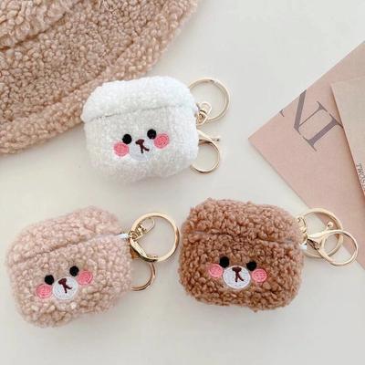 Cute  Plush Teddy Bear Headphone Cover For Apple Airpods 4 3 2 1 and Airpods Pro2 3 Protective Case Against Falls
