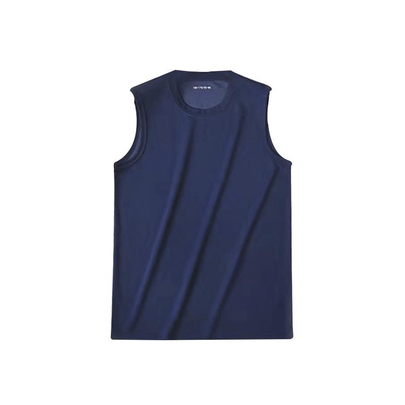 Men's Deep Blue Sleeveless Sports Vest for Autumn/Winter