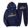 Set Felpa con Cappuccio e Jogger Unisex Testa di Tigre Blu - Pullover Caldo e Sportivo per Autunno/Inverno