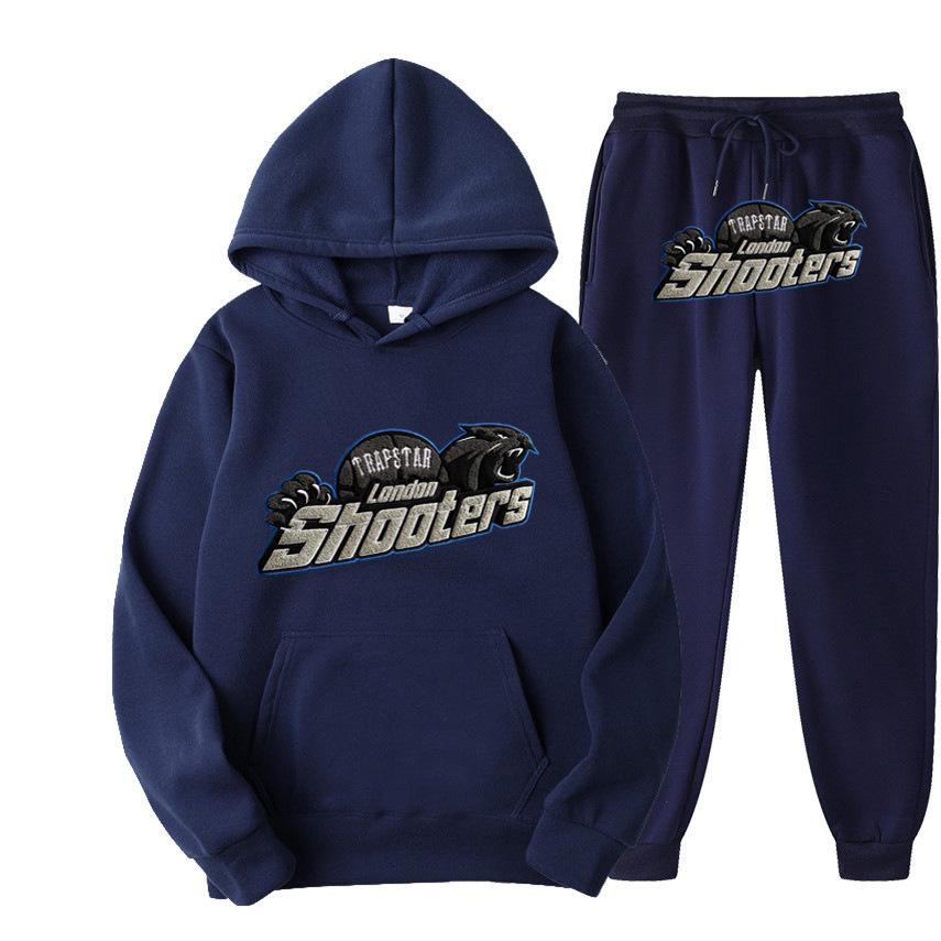 Set Felpa con Cappuccio e Jogger Unisex Testa di Tigre Blu - Pullover Caldo e Sportivo per Autunno/Inverno