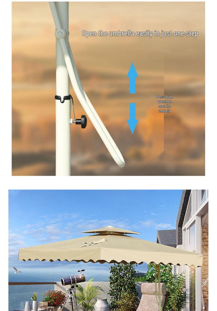 Waterproof Sunshade Umbrella for Balcony, Advertising, Roman Style, Security Booth, Stall, and Courtyard