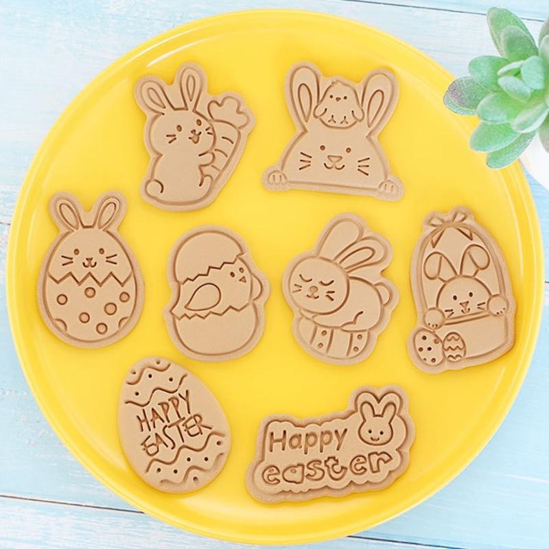 16Pcs/set Rabbit Easter Egg Cookie Molds Household Diy Baking Tools Pastry Pressing Fondant Kitchen Cookie Mold