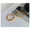 Women Light Luxury Geometric U Shape Round Circle Earrings Fashion Ear Jewelry