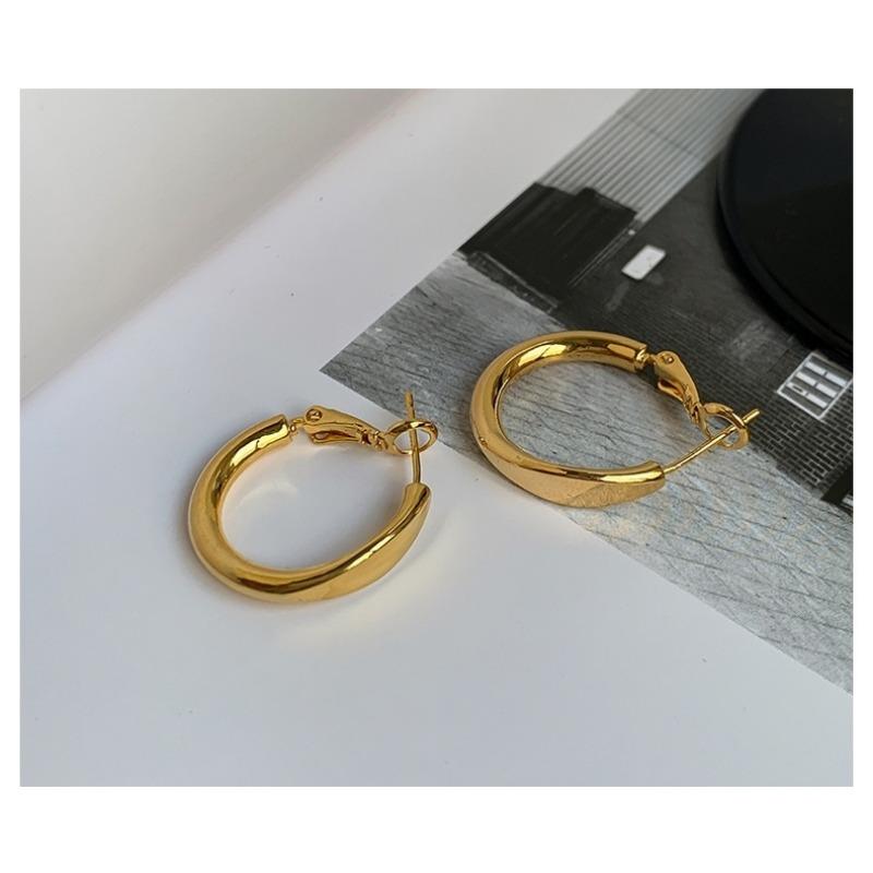 Women Light Luxury Geometric U Shape Round Circle Earrings Fashion Ear Jewelry