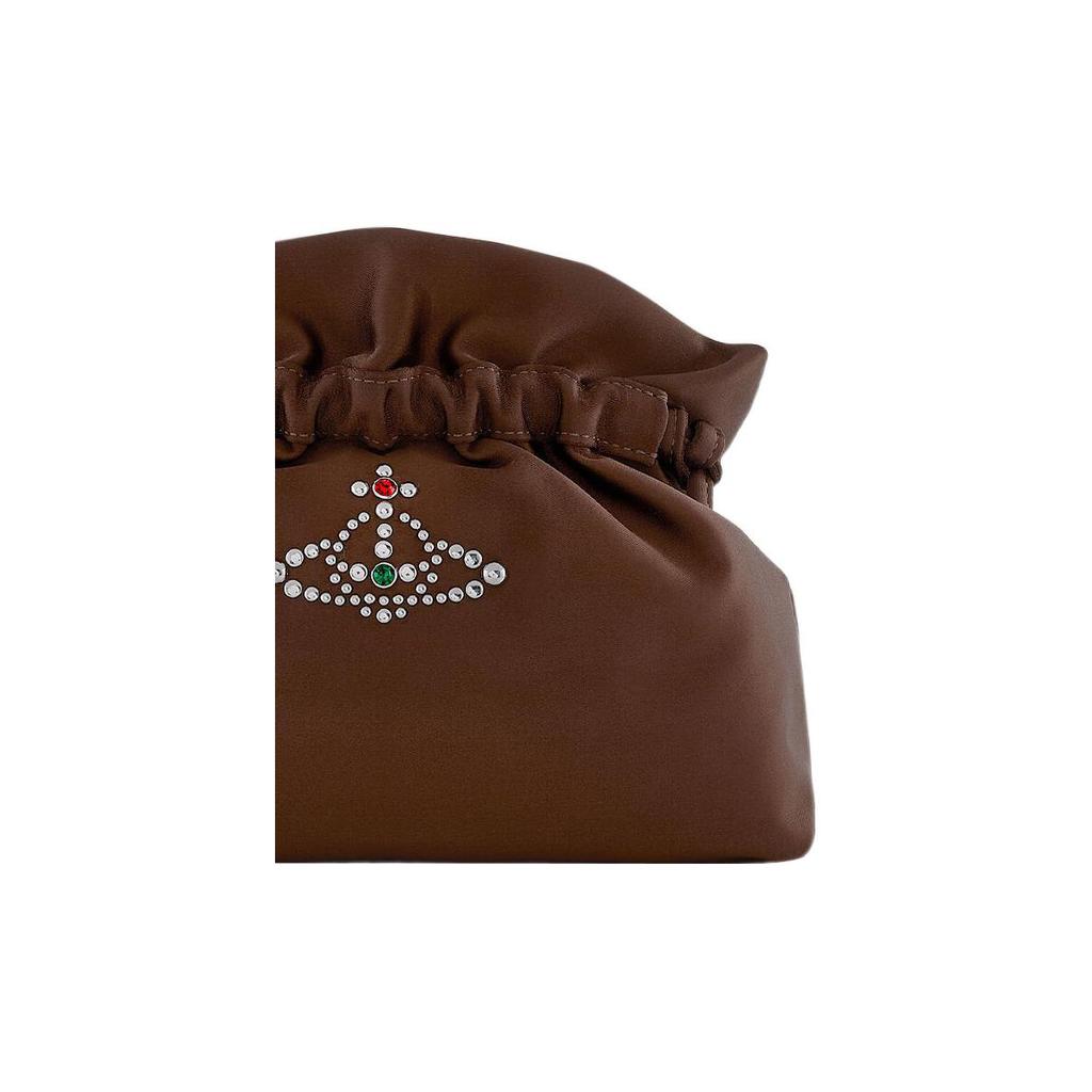 Vivienne Westwood Eva Kiss Lock Clutch With Detachable Chain Detail Women Shoulder Bag Brown 44020001W00CKD403