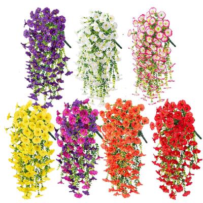 2Pcs Artificial Hanging Plants Fake Hanging Plant Faux Eucalyptus Leaf Greenery Vine Outdoor UV Resistant Plastic Plants