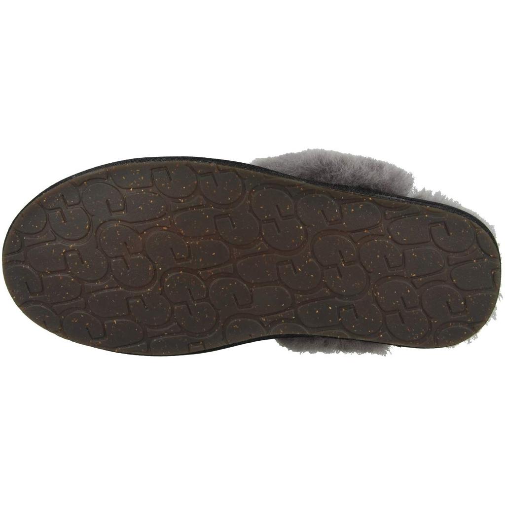 [UGG] Scuffette II Fluffy Slippers for Women, BLACK/GREY, US 08 (25 cm)