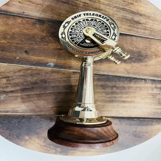 15,24 cm mosazný lodní telegrafní model pro domácí výzdobu, ručně vyráběný mosazný lodní telegraf pro lodní telegraf Námořní oboustranný zvonek domácí výzdoba