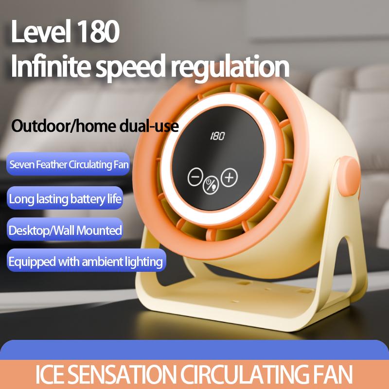 BKF01 Tragbarer LED Smart Fan mit USB-Aufladung & 180° verstellbar
